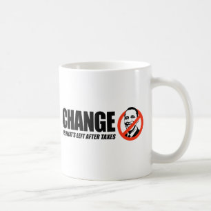 Anti-Obama T-shirt - Change is wat er over is na 2 Koffiemok