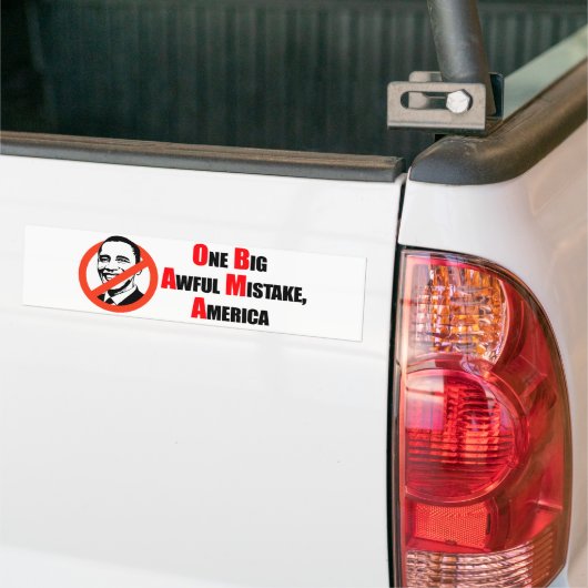 Anti-Obama T-shirt - Een grote verschrikkelijke mi Bumpersticker (Op Truck)