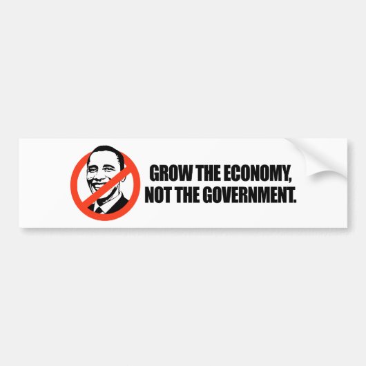 Anti-Obama T-shirt - Groei de economie Bumpersticker (Voorkant)