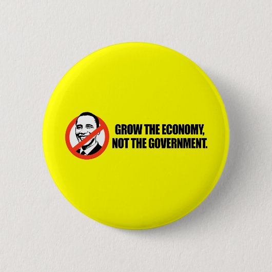 Anti-Obama T-shirt - Groei de economie Ronde Button 5,7 Cm (Voorkant)
