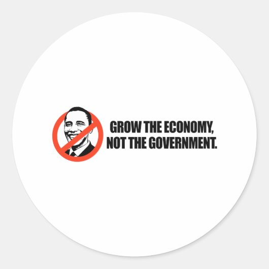 Anti-Obama T-shirt - Groei de economie Ronde Sticker (Voorkant)