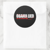 Anti-Obama T-shirt - Obama loog en de economie dee Ronde Sticker (Tas)