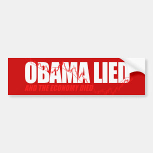 Anti-Obama T-shirt - Obama loog en economie di Bumpersticker