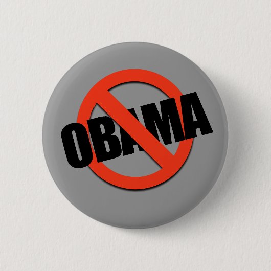 ANTI-OBAMA-T-SHIRT RONDE BUTTON 5,7 CM (Voorkant)