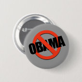 ANTI-OBAMA-T-SHIRT RONDE BUTTON 5,7 CM (Voorkant /achterkant)
