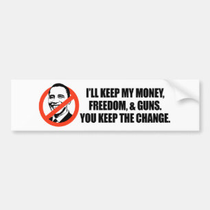 Anti-Obama T-shirt - U bewaart het wijzigingsexemp Bumpersticker
