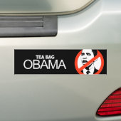 Anti-Obama - Tea Bag Obama Bumpersticker (Op auto)