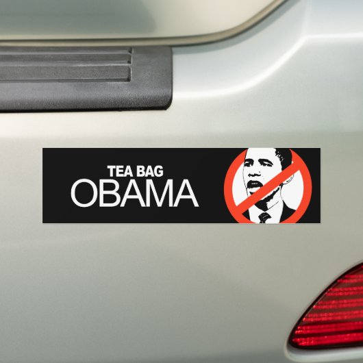Anti-Obama - Tea Bag Obama Bumpersticker (Op auto)