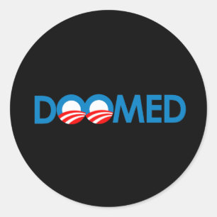 Anti-Obama - ten dode opgeschreven Ronde Sticker