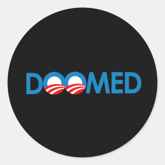 Anti-Obama - ten dode opgeschreven Ronde Sticker (Voorkant)