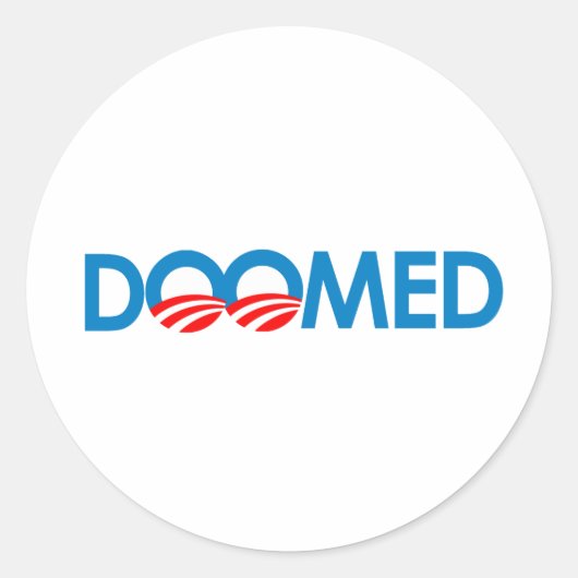 Anti-Obama - ten dode opgeschreven Ronde Sticker (Voorkant)