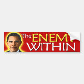 anti - Obama " The Enemy within " - Bumpersticker (Voorkant)