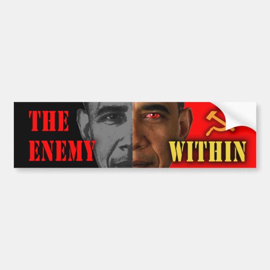 Anti-Obama "The Enemy within" bumpersticker (Voorkant)
