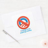 ANTI-OBAMA - VERANDERING IS VOOR PARKEERMETERS VIERKANTE STICKER (Envelop)