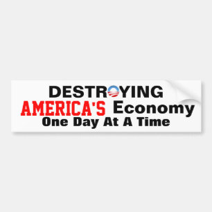 Anti-obama vernietigt de Amerikaanse economie Bumpersticker
