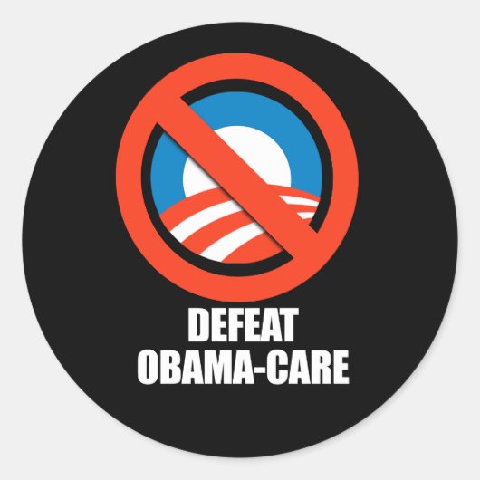 Anti-Obama - versla Obama-Care Ronde Sticker (Voorkant)