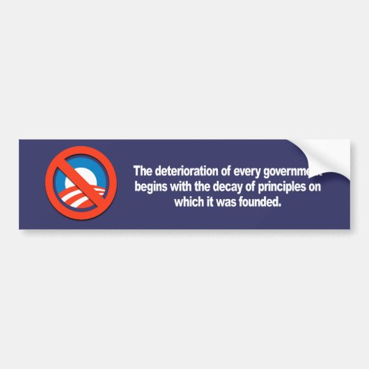 ANTI-OBAMA — Verval van beginselen Bumpersticker (Voorkant)
