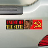 anti - Obama - " vijand van de staat " - bumpersti Bumpersticker (Op auto)