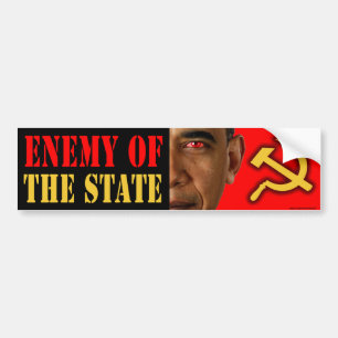 anti - Obama - " vijand van de staat " - bumpersti Bumpersticker