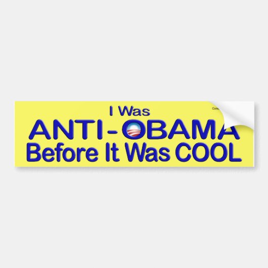 Anti-obama voor het Cool was Bumpersticker (Voorkant)