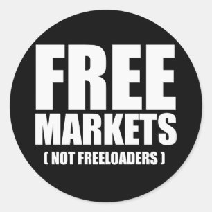 Anti-Obama - Vrije markten niet Freeloaders wit Ronde Sticker