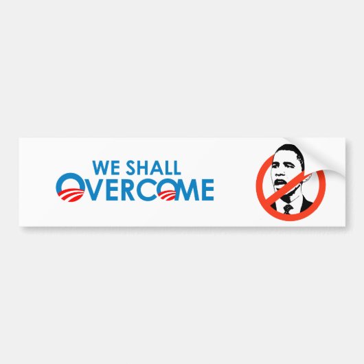 ANTI-OBAMA - WE ZULLEN OVERKOMEN BUMPERSTICKER (Voorkant)