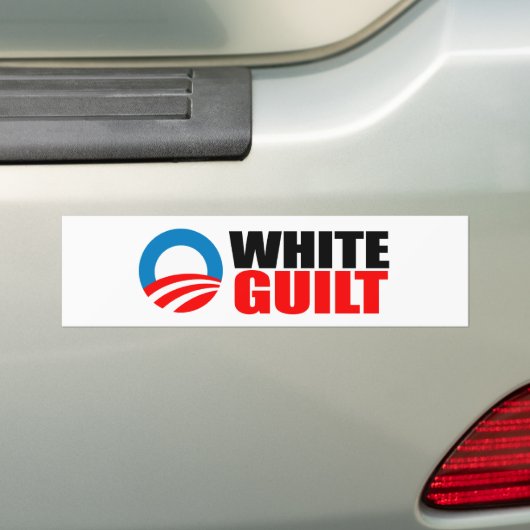 Anti-Obama - WHITE GUILT Bumpersticker (Op auto)