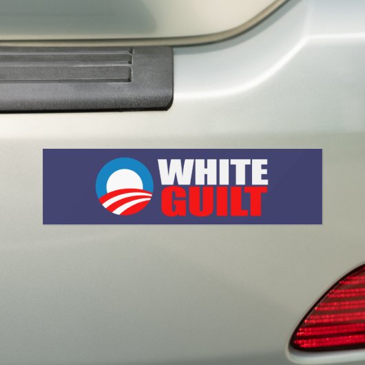 Anti-Obama - WHITE GUILT Bumpersticker (Op auto)