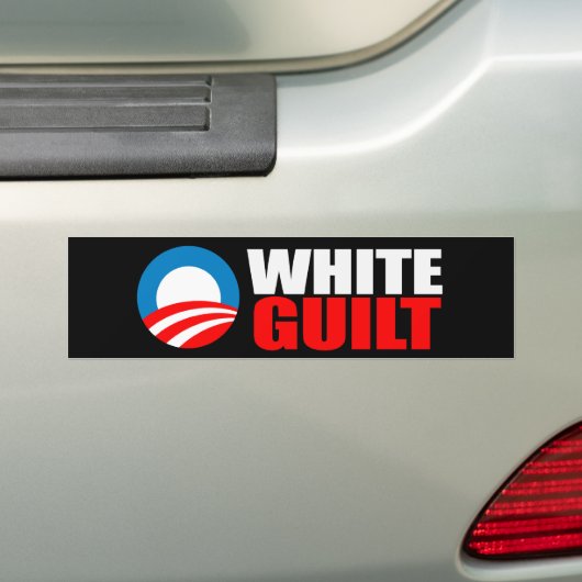 Anti-Obama - WHITE GUILT Bumpersticker (Op auto)