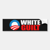 Anti-Obama - WHITE GUILT Bumpersticker (Voorkant)