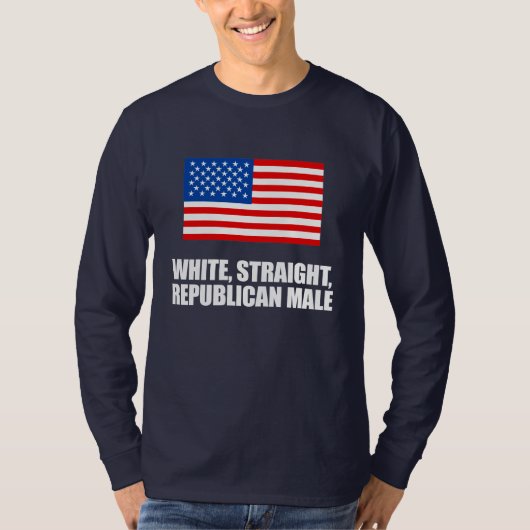 ANTI-OBAMA-witte, rechte republikeinse mannetjes T-shirt (Voorkant)