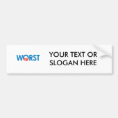 ANTI-OBAMA - WORST-.png Bumpersticker (Voorkant)