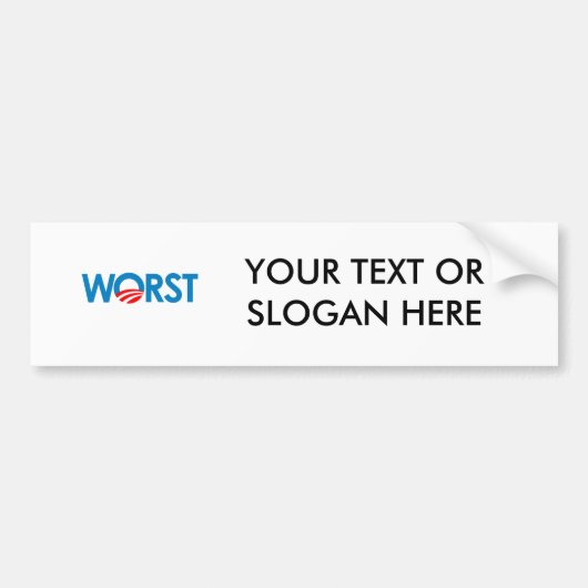 ANTI-OBAMA - WORST-.png Bumpersticker (Voorkant)