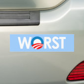 Anti-Obama - Worst White Bumpersticker (Op auto)