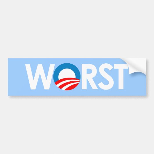 Anti-Obama - Worst White Bumpersticker (Voorkant)