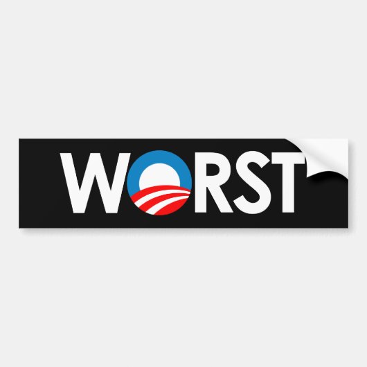 Anti-Obama - Worst White Bumpersticker (Voorkant)