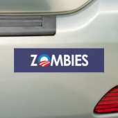 Anti-Obama - Zombies white Bumpersticker (Op auto)