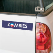 Anti-Obama - Zombies white Bumpersticker (Op Truck)