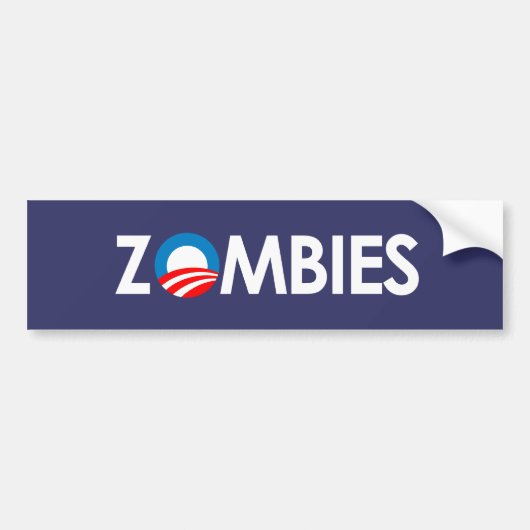 Anti-Obama - Zombies white Bumpersticker (Voorkant)