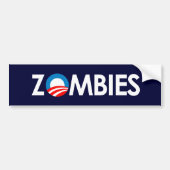 Anti-Obama - Zombies white Bumpersticker (Voorkant)