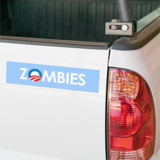 Anti-Obama - Zombies white Bumpersticker (Op Truck)