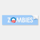Anti-Obama - Zombies white Bumpersticker (Voorkant)