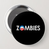 Anti-Obama - Zombies white Ronde Button 4,0 Cm (Voorkant /achterkant)