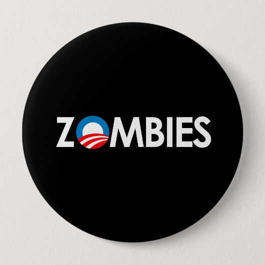 Anti-Obama - Zombies white Ronde Button 4,0 Cm (Voorkant)