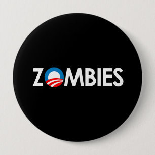 Anti-Obama - Zombies white Ronde Button 4,0 Cm