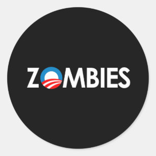 Anti-Obama - Zombies white Ronde Sticker