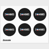 Anti-Obama - Zombies white Ronde Sticker (Vel)