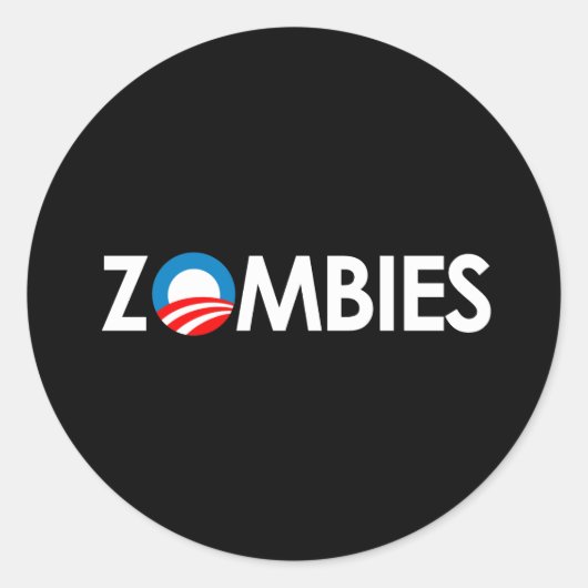 Anti-Obama - Zombies white Ronde Sticker (Voorkant)