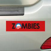 Anti-Obama - Zombies zwart Bumpersticker (Op auto)