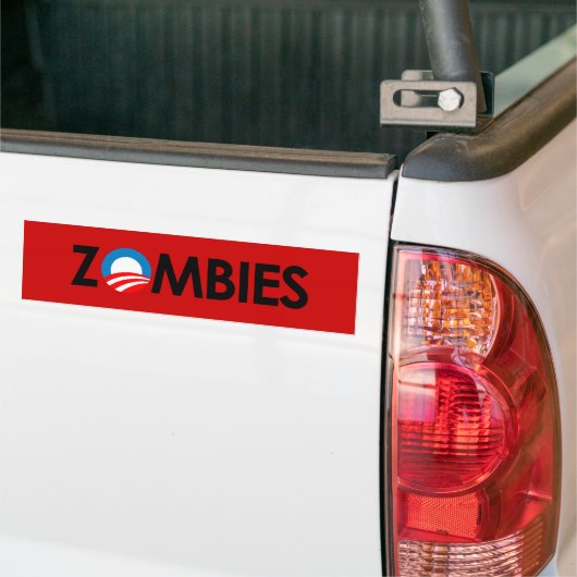 Anti-Obama - Zombies zwart Bumpersticker (Op Truck)